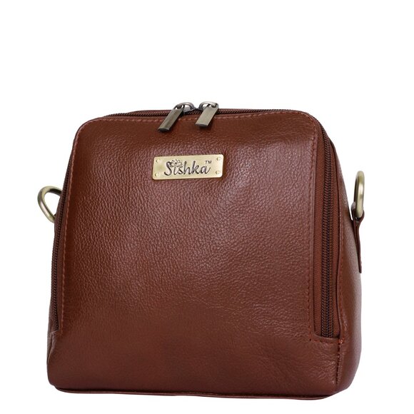 Brown Genuine Leather Ladies Crossbody Bag - Sling Purse for Women- Daily Use - Picture 9 of 9